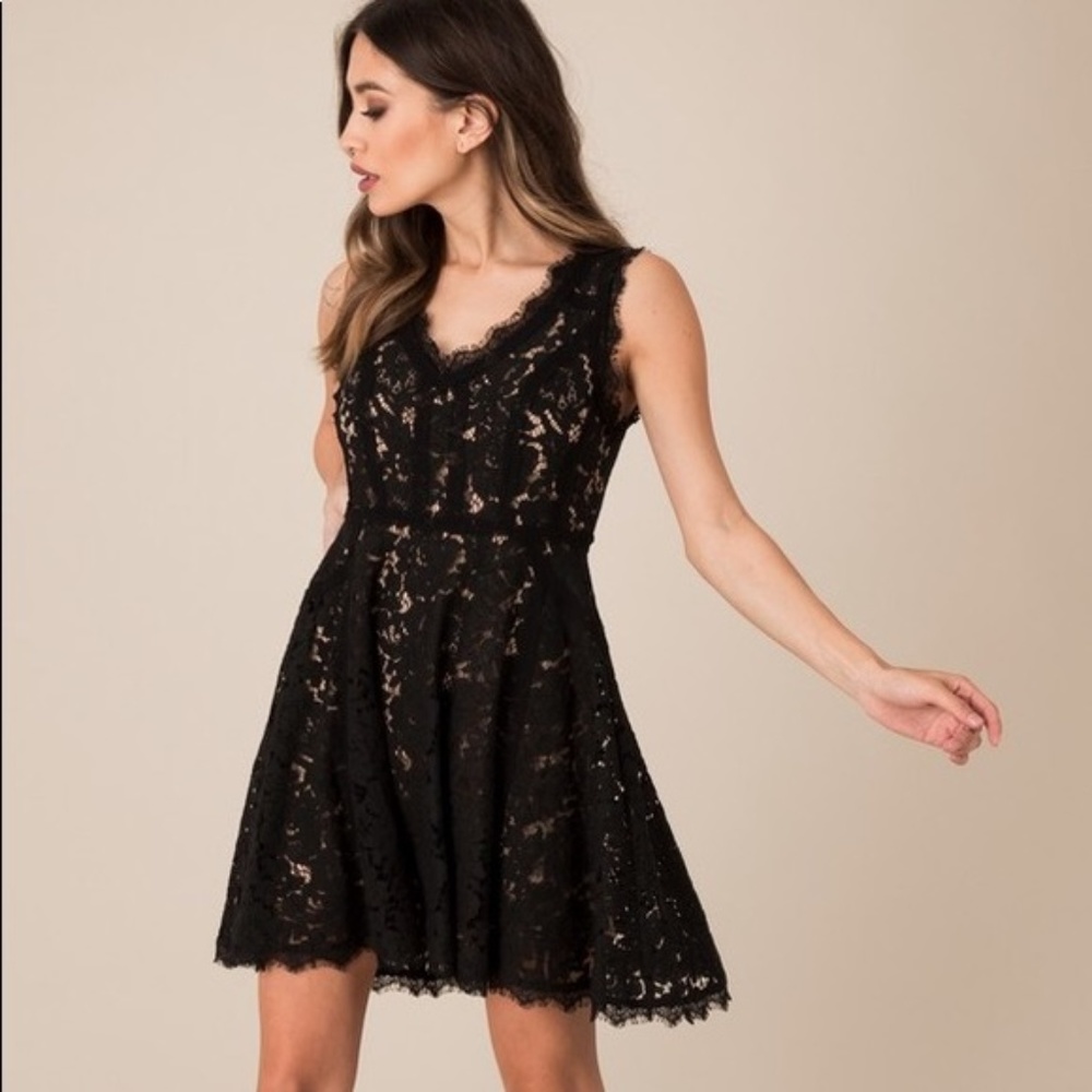 Black Swan Little black lace dress handmade new